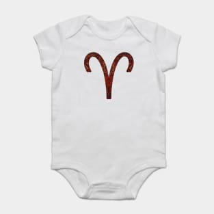 Dark Paisley Aries Zodiac Sign Baby Bodysuit